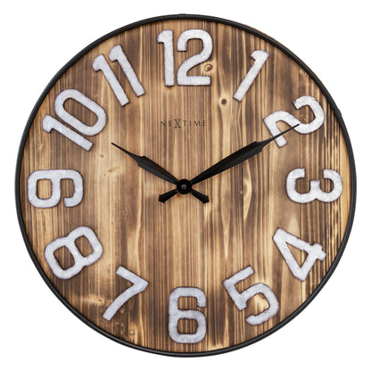 Große Wanduhr - 50 cm - Geräuschlos - Holz - Metall - "Aberdeen"