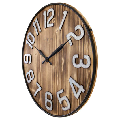 Große Wanduhr - 50 cm - Geräuschlos - Holz - Metall - "Aberdeen"