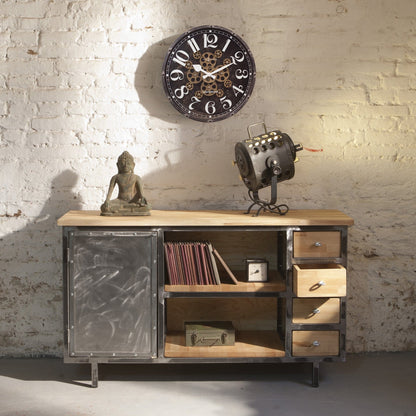 NeXtime Clocks Moving Gear Wall Clock "Henry" 50cm with visible gear design, suitable for modern interior decor.