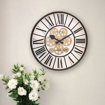 Large NeXtime Clocks William wall clock, 50cm diameter with modern design, suitable for living rooms or offices.