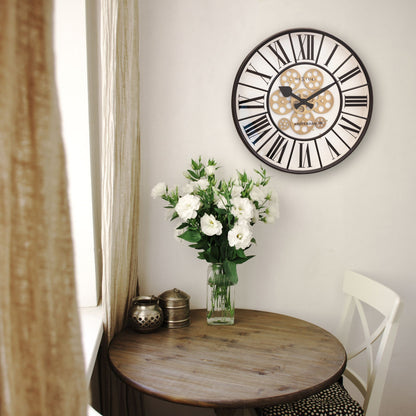 Large NeXtime Clocks Moving Gear Wall Clock, 50cm, with intricate gear design and modern style, named William.