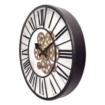 Large 50cm NeXtime Clocks Moving Gear Wall Clock named William, showing intricate gear design on the right side.