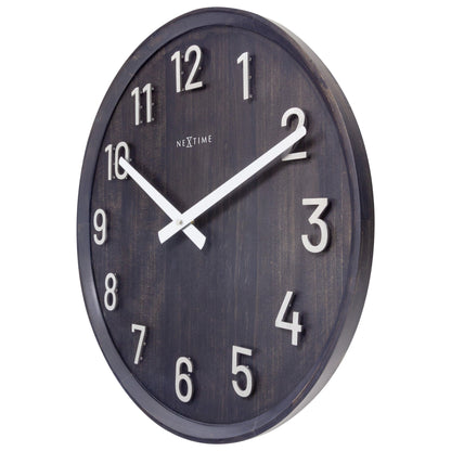 NeXtime wandklok "Precious" van 50cm met houten en metalen elementen, stille wandklok met moderne uitstraling, rechterzijde zichtbaar