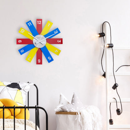 NeXtime Clocks 40cm silent wall clock with acrylic and metal design, featuring a modern "Plexi" style face.