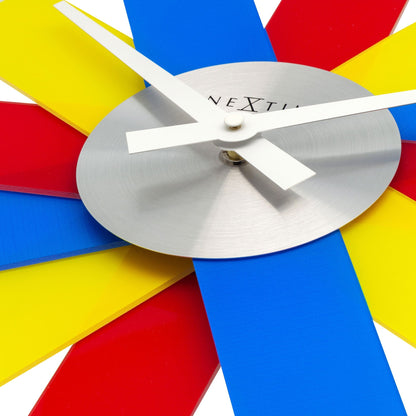 NeXtime Clocks wall clock, 40cm silent acrylic and metal design with clear dial and minimalist style.