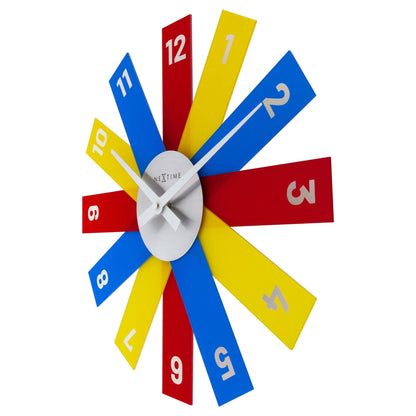 NeXtime Clocks 40cm silent wall clock with acrylic and metal frame, shown from right side, model "Plexi."