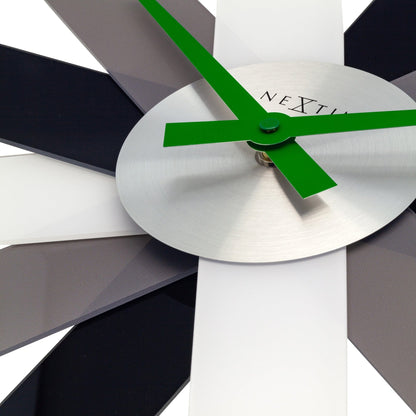 NeXtime Clocks 40cm silent wall clock with acrylic and metal, featuring a modern Plexi design.