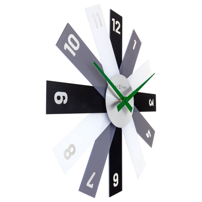 NeXtime silent wall clock with 40cm diameter, acrylic and metal design, featuring a sleek "Plexi" style on the left side.