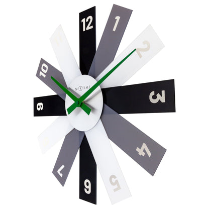 NeXtime Clocks 40cm silent wall clock with acrylic and metal design, showing the right side of the Plexi model.