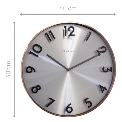 Wanduhr 40 cm - Geräuschlos - Metall - "Reflexion" 
