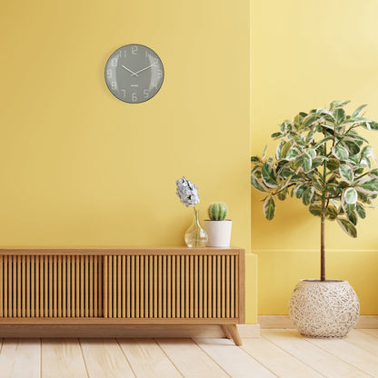 NeXtime Clocks wall clock with 35cm domed glass lens, silent operation and modern design.