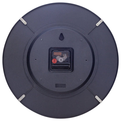 NeXtime Clocks wall clock with 35cm domed glass lens, silent operation, featuring a sleek glass "Shade" design.