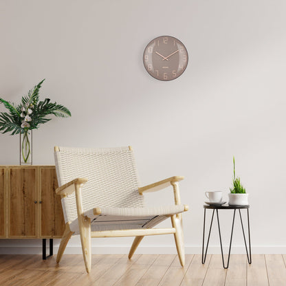 NeXtime Clocks wall clock with 35cm domed glass lens, silent operation, featuring a stylish shade design.