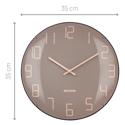 NeXtime Clocks wall clock with 35cm domed glass lens, silent operation, and stylish shade design.