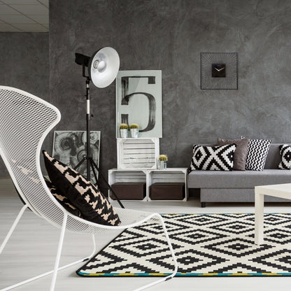 Black NeXtime Vasco Square wall clock, 45x45x15cm, metal design with silent movement, suitable for modern interior decor.