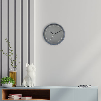 NeXtime Clocks Berlin wall clock, 30cm diameter, silent aluminium design with modern atmosphere style.