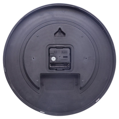 Blue plastic wall clock with silent movement, 30cm diameter, featuring a pond-themed design from NeXtime Clocks.