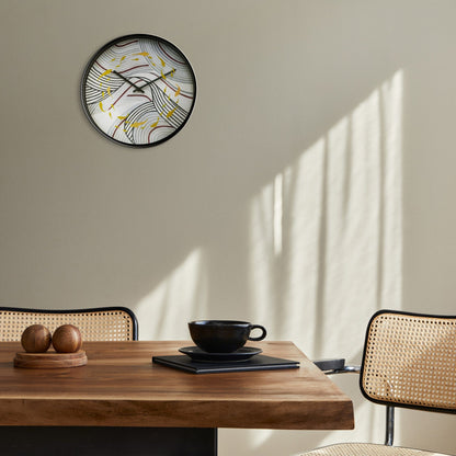 Grey NeXtime Clocks wall clock, 30cm silent plastic design featuring a Koi fish pattern, perfect for modern home decor.