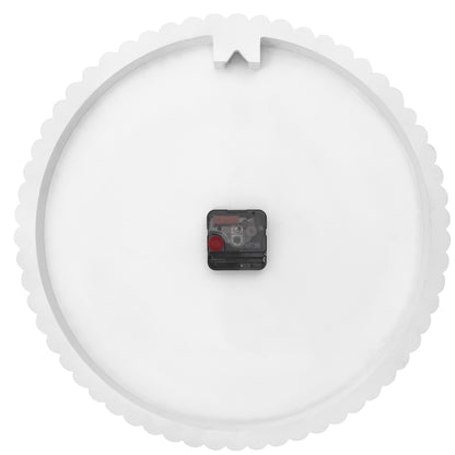 NeXtime Mousse wall clock, 40cm, silent movement, white and green polyresin design, shown from the back.