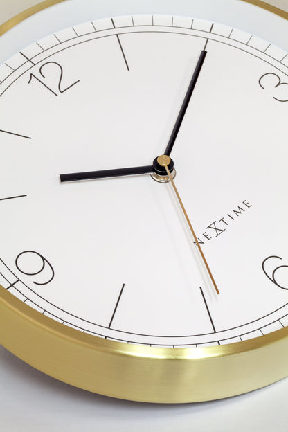 NeXtime Wall Clock Bolero, 25cm, turquoise, wit en zwart metalen wijzerplaat, stille wandklok.