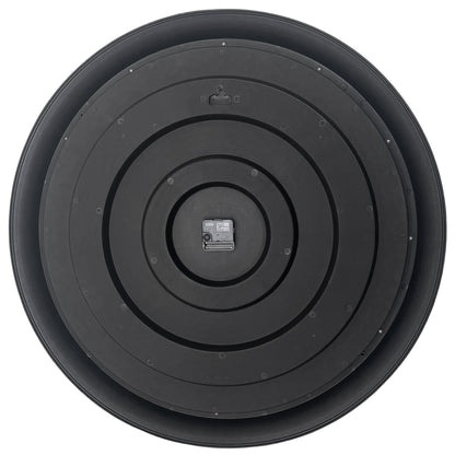 Back view of NeXtime Chopin Large wall clock, 76cm black and grey plastic design with visible clock mechanism.