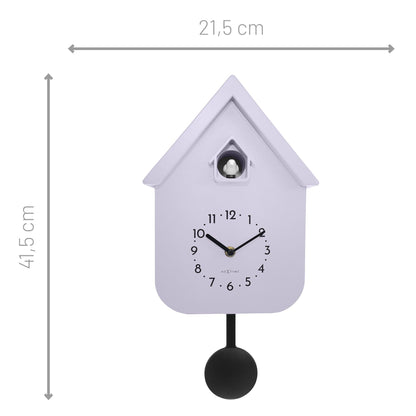NeXtime wall clock with pendulum and cuckoo, 21.5x41.5x8.5cm, featuring Twitter design and traditional clock face.