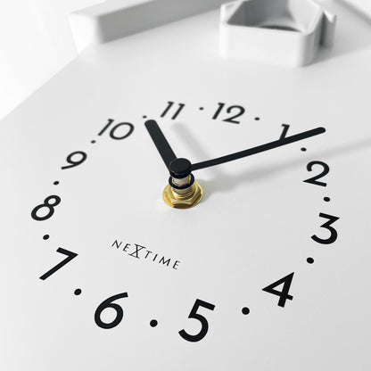 NeXtime Twitter wall clock with pendulum, featuring a modern design, measuring 21.5x41.5x8.5cm, decorative and functional timepiece