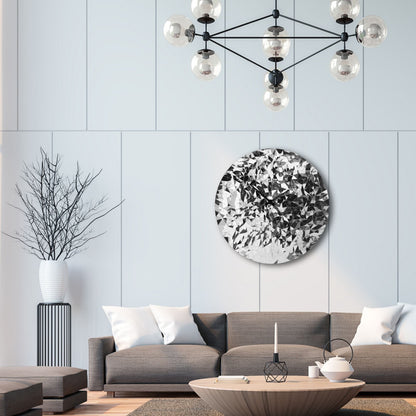 NeXtime stainless steel wall clock, 80cm, silent movement with chrome finish and modern fragment design.