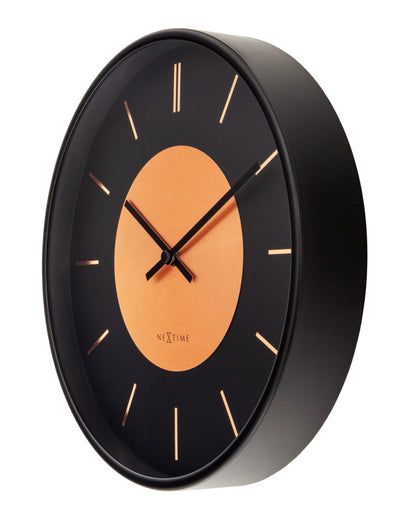 NeXtime Retro II wall clock, 25cm metal design with silent movement, shown from the right side.