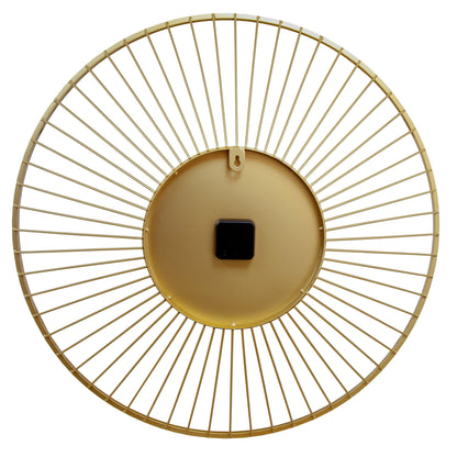 Gouden metalen wandklok van 80 cm Ø met minimalistisch ontwerp, model Vasco Round van NeXtime Clocks