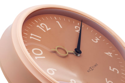 NeXtime Golden Hour wall clock, 30.5cm silent ABS design with black and gold accents, modern timepiece for home decor.