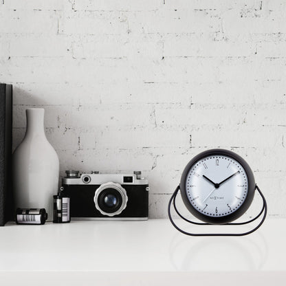 NeXtime Bubble Alarm Clock with metal frame, 14x12x8cm, silent operation, featuring a modern bubble design.