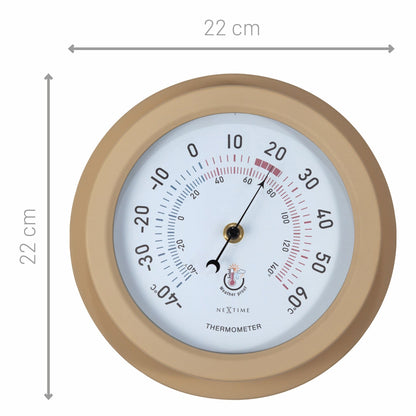 Weatherproof garden thermometer by NeXtime Clocks, 22cm metal galvanized thermometer with Lily design for outdoor use.