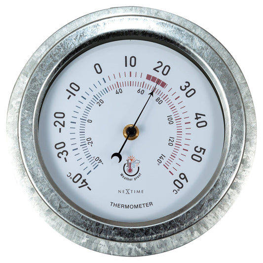Wetterfestes Thermometer - 22 cm - Metall - Verzinktes Lily-Finish