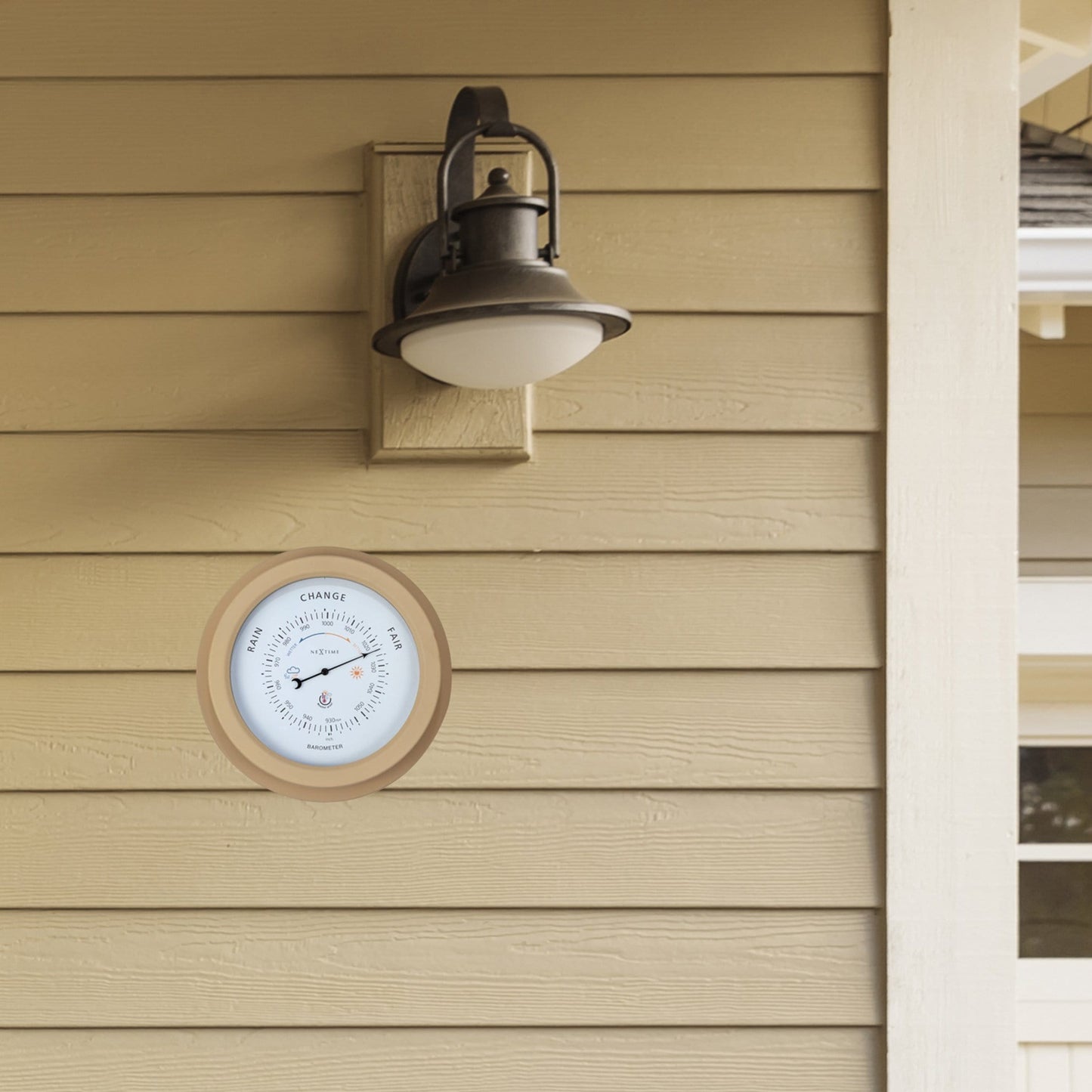 Wetterfestes Barometer - 22 cm - Metall - Verzinktes Orchideenmuster