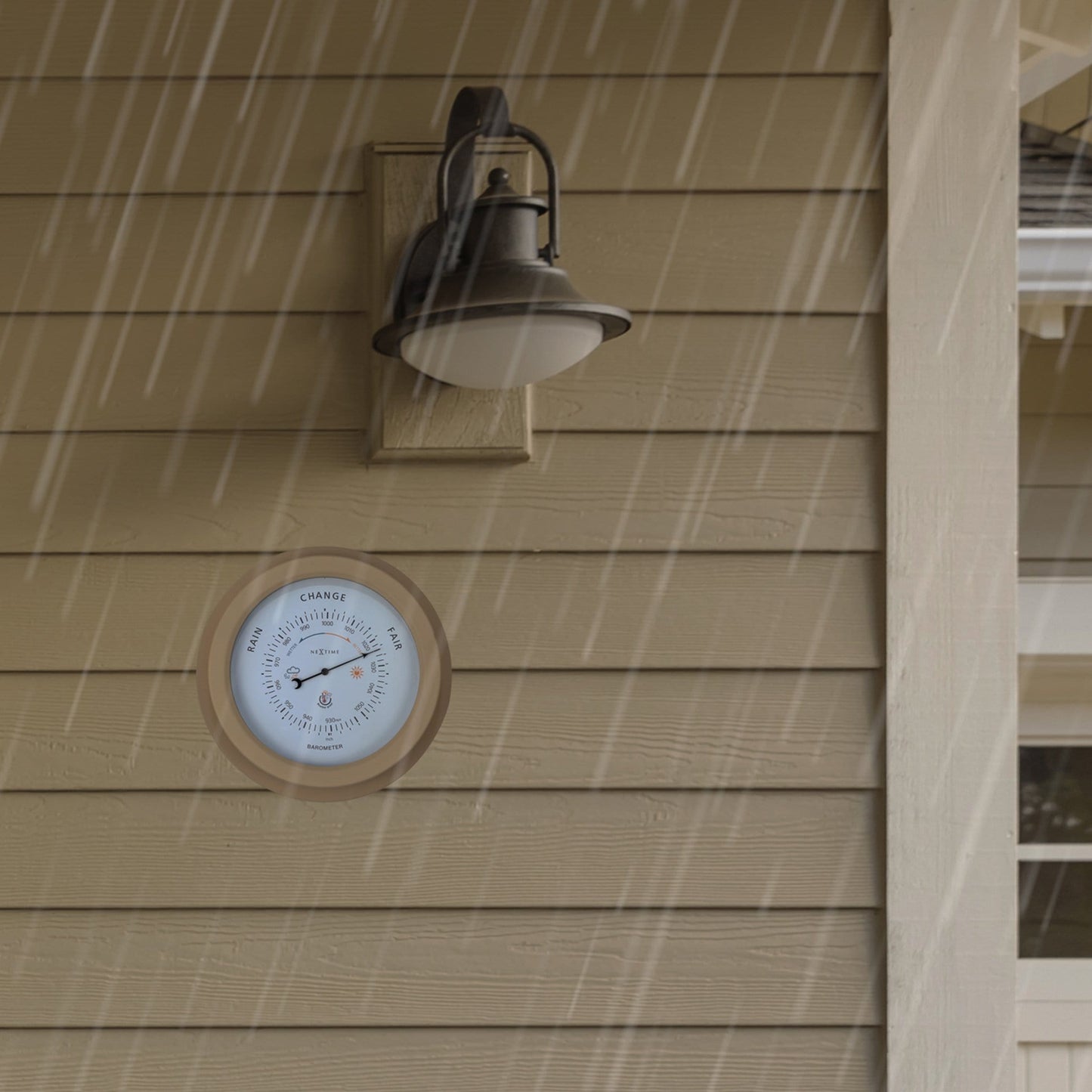 Wetterfestes Barometer - 22 cm - Metall - Verzinktes Orchideenmuster