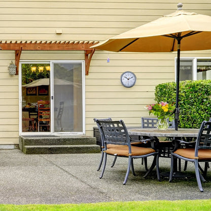 Wetterstation - Wanduhr - Wetterfest - 40,5 cm - Metall - Verzinktes Tulpenmuster