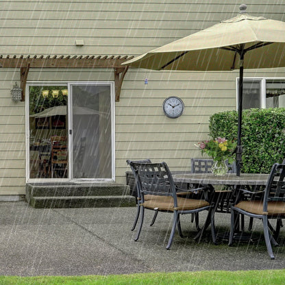 Wetterstation - Wanduhr - Wetterfest - 40,5 cm - Metall - Verzinktes Tulpenmuster