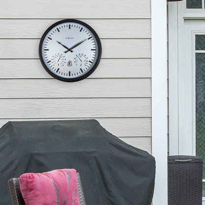 NeXtime Garden Clock with sunflower design, weatherproof wall clock, 50.5 cm outdoor clock for garden decor