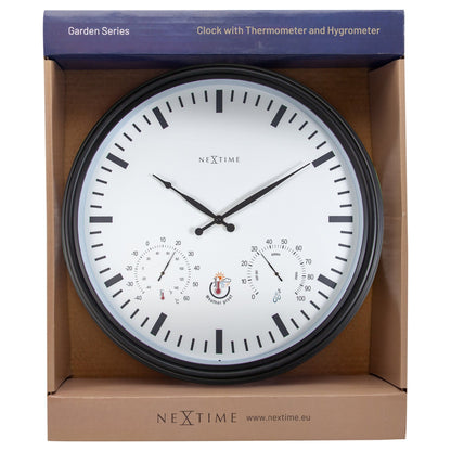 NeXtime Clocks garden wall clock with sunflower design, weatherproof outdoor clock, 50.5 cm diameter, suitable for garden decor