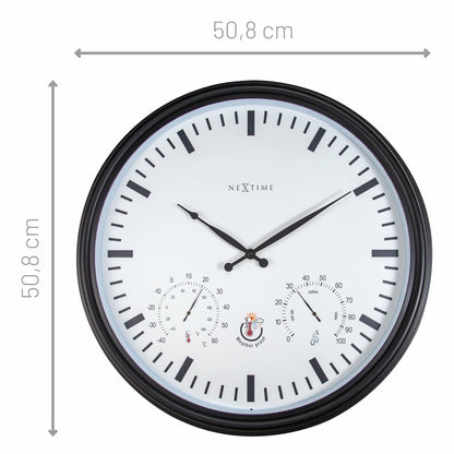 NeXtime Garden Clock with sunflower design, weatherproof wall clock measuring 50.5 cm, ideal for outdoor garden settings