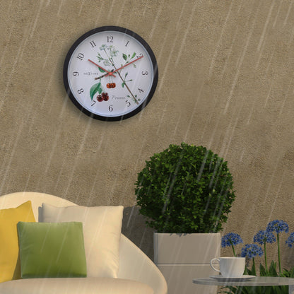 NeXtime outdoor garden clock, 30.5 cm, weatherproof with Prunus design, suitable for outdoor garden or patio spaces.