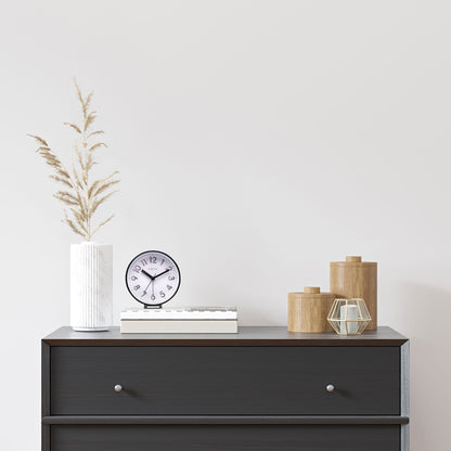 NeXtime Clocks Reflect table alarm clock with light function, silent operation, plastic body, measuring 12.5x13x5.5cm.