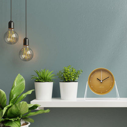 NeXtime Clocks Berlin table alarm clock, silent metal design, 14x13x7cm, modern decor piece on a desk or bedside table