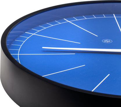Gray plastic wall clock by NeXtime Clocks, 40 cm diameter, detailed view of the clock face with black hour and minute hands.