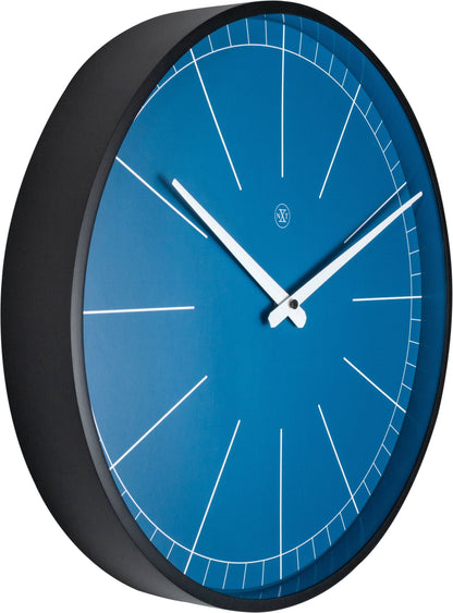Gray plastic wall clock by NeXtime Clocks, 40 cm diameter, round shape with black hour and minute hands.
