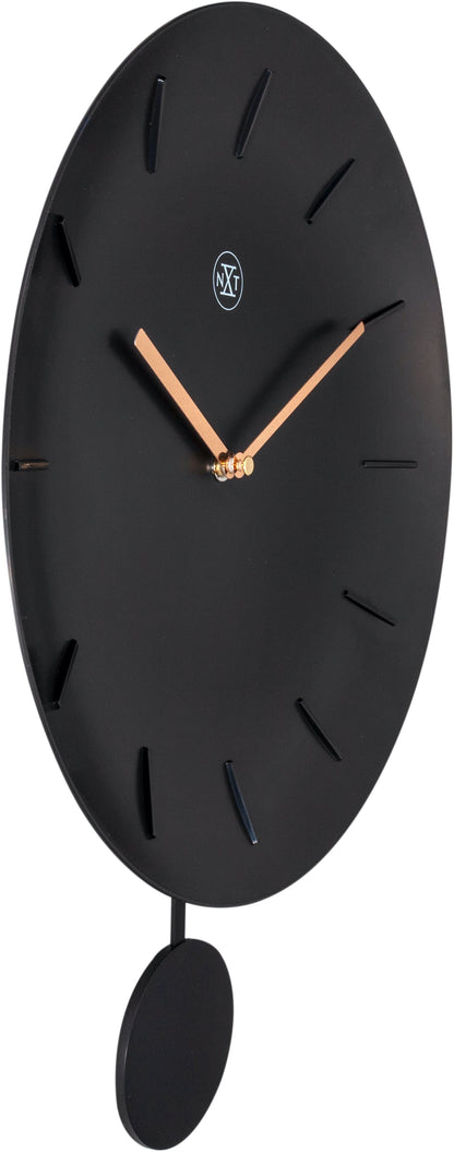NeXtime Clocks wall clock with 30cm plastic bowl design, shown from the left side in the image.
