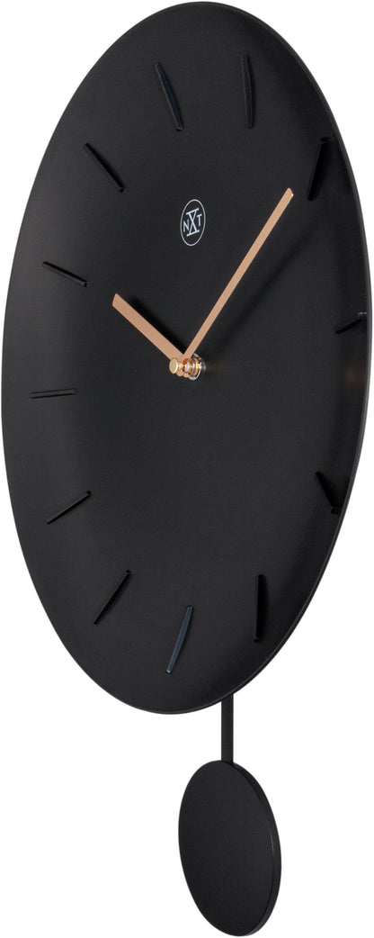 NeXtime Clocks wall clock with a 30cm plastic design featuring a bowl shape, shown from the right side.