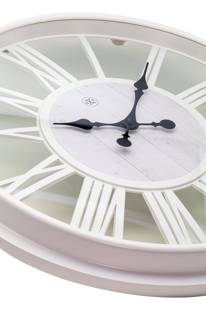 NeXtime Clocks Quebec wall clock, 51 cm plastic frame with modern design, detailed close-up image.