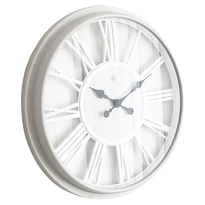 NeXtime Clocks Quebec wall clock, 51 cm plastic with black and white design, shown from the left side.